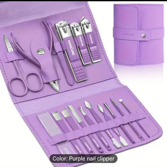 🆕️ 💜 Purple Manicure Set & Case - Picture 2 of 4